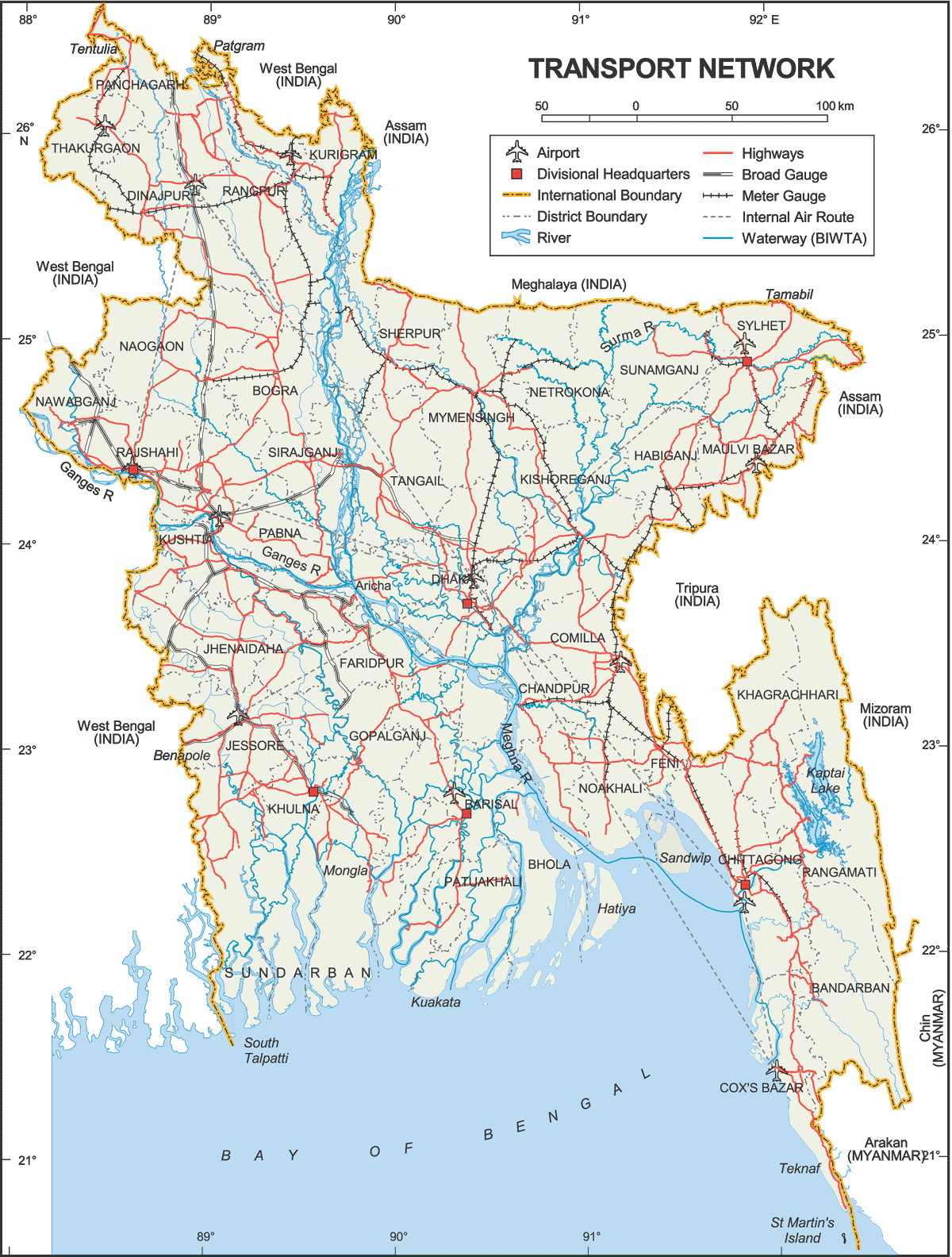 Bangladesh Transport Network Map