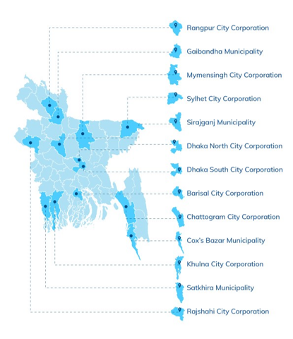 LightCastle conducted a suitability study of 13 selected city corporations and municipalities