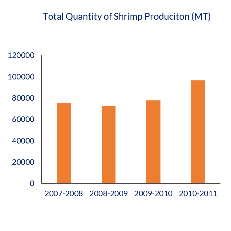 Total Quantity of Shrimp Production in Bangladesh