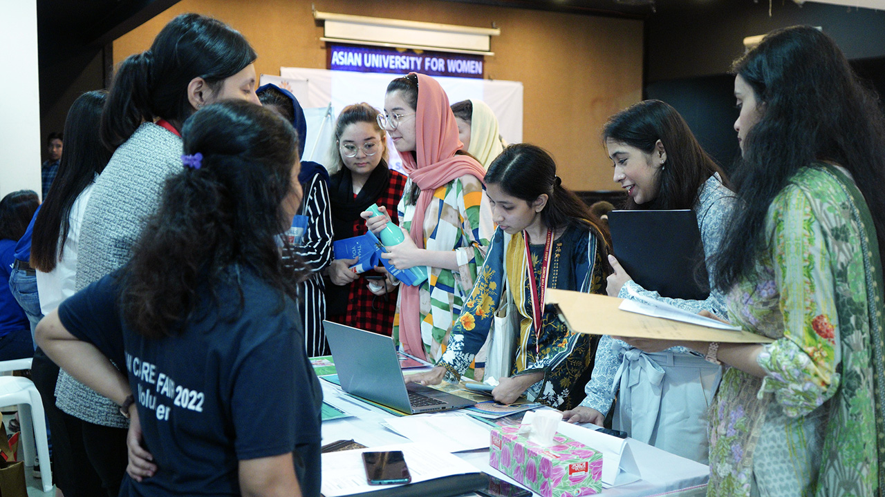 Visitors at the Asian University for Women Career Fair 2022