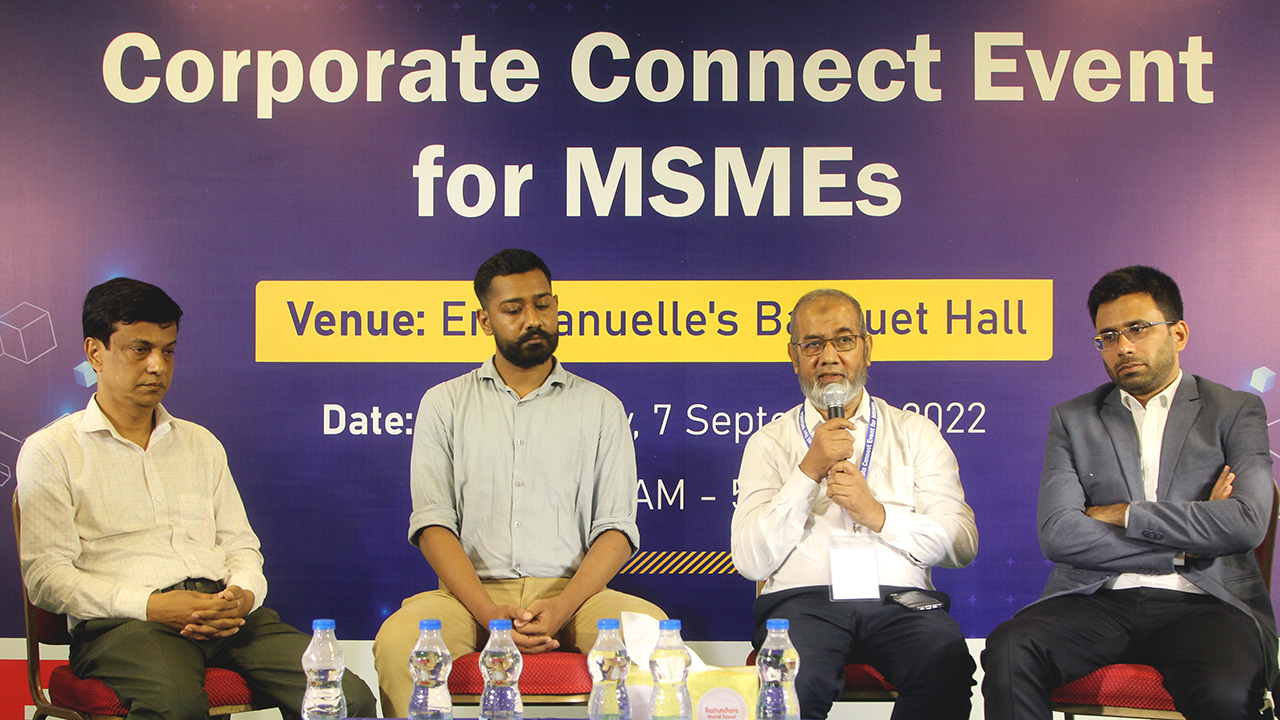 Shawkat Hossain, Director at LightCastle Partners, speaking at the Panel Discussion-Event for MSMEs-bangladesh lightcastle