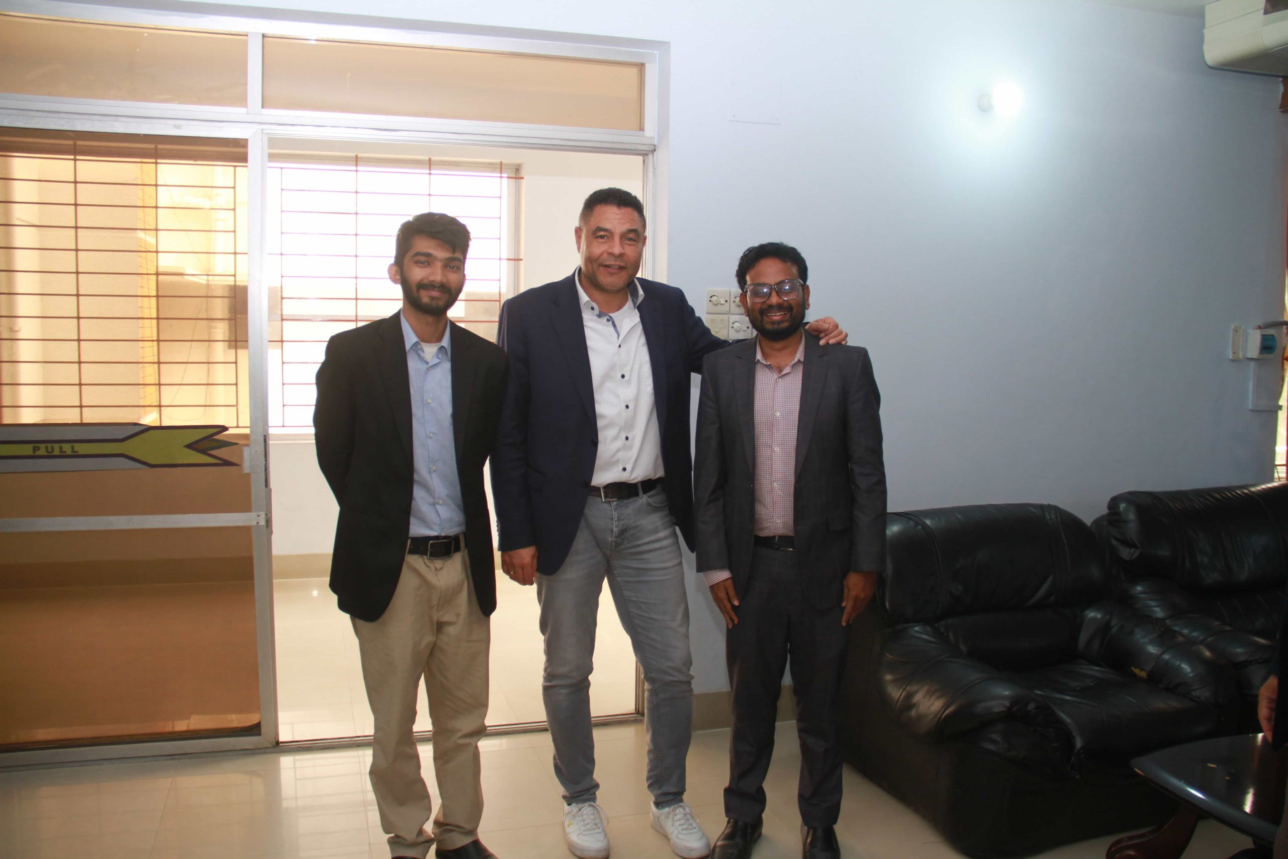 Mr. Priyo Pranto, Business Analyst, and Mr. Zahedul Amin, Co-Founder and Director, LightCastle Partners with Mr. André van Ommeren of the Netherlands Enterprise Agency 