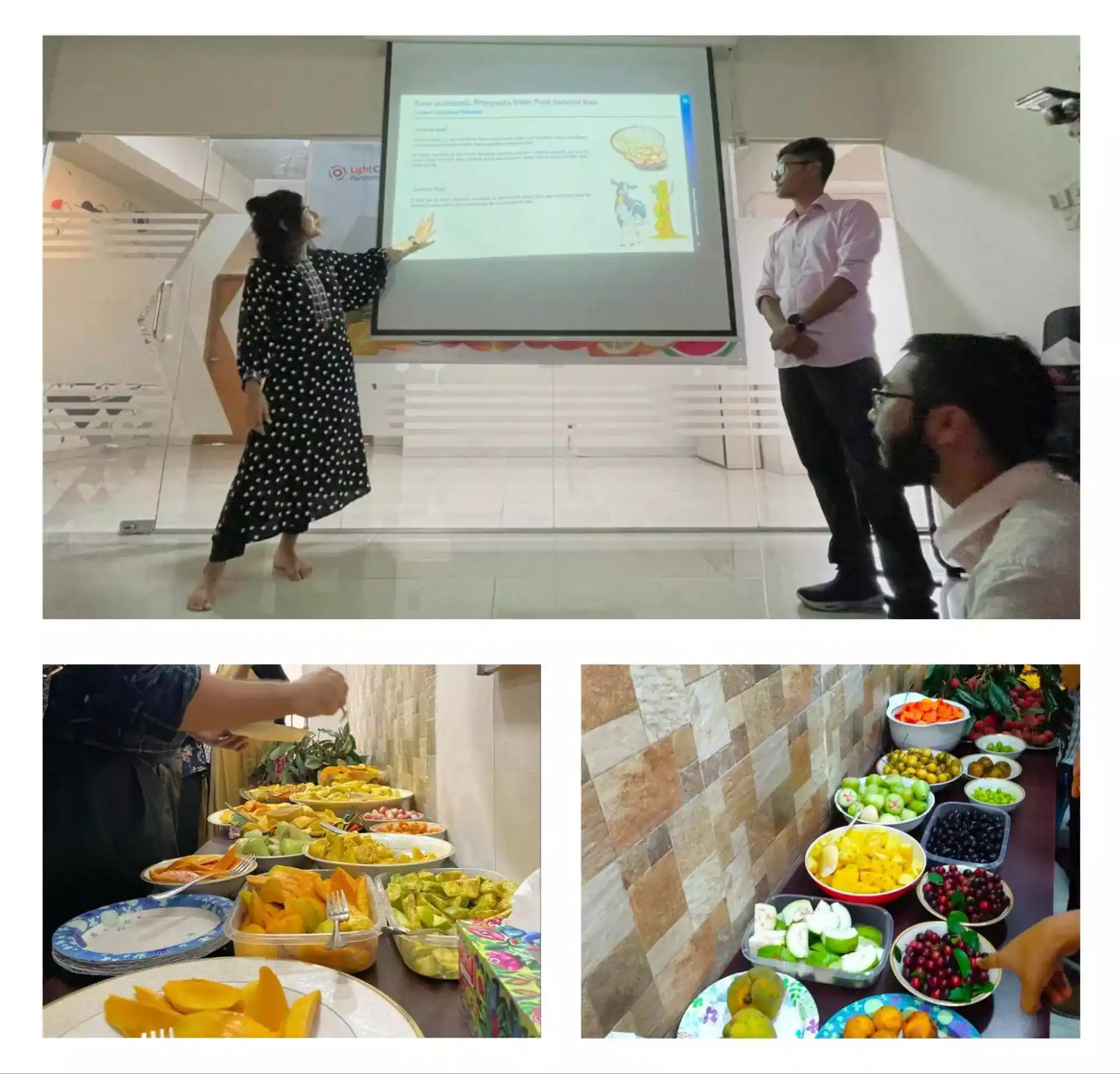Samiha Anwar, Business Consultant, and Rakinul Islam, Business Analyst, from the Management and Development Consulting team prepared and delivered the presentation involving detailed value chain analyses of jackfruits and mangoes in Bangladesh